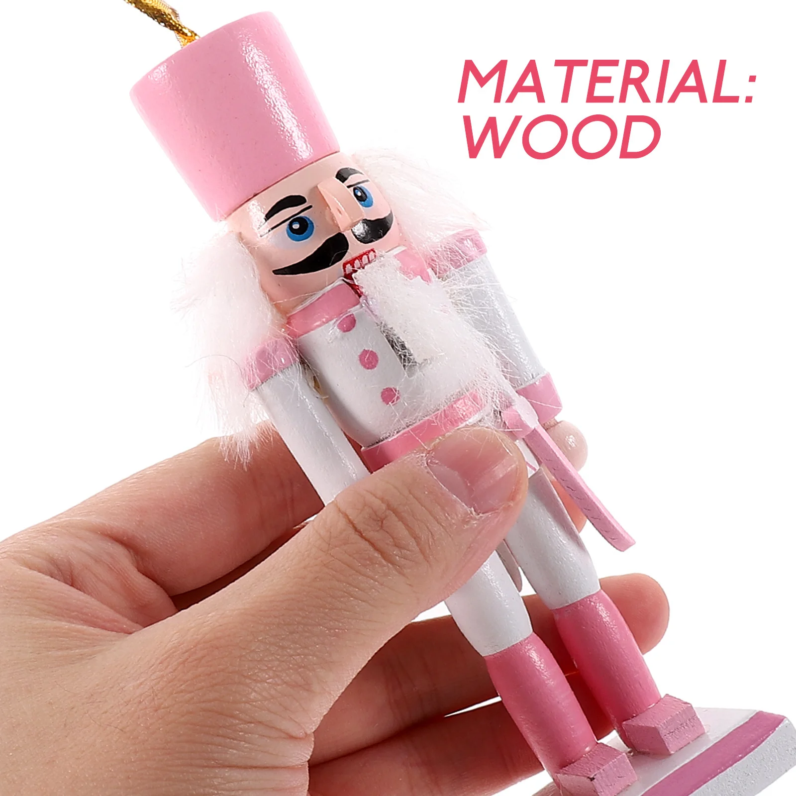 

6pcs Wooden Nutcracker Premium Craftsmanship Mouth Open Close Tabletop Decor Home Hotel Restaurant Coffee Shop Xmas Pendant