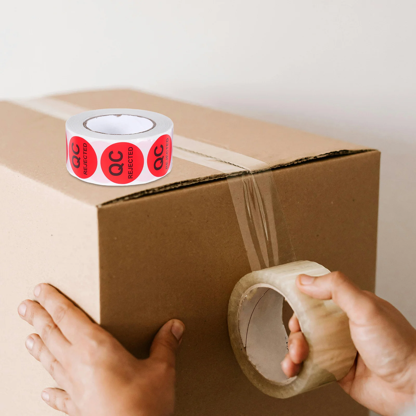 

Round Qc Inspection Adhesive Labels Stickers Quality Controls Black Text Clear Visibility Long Lasting Coated Paper Versatile