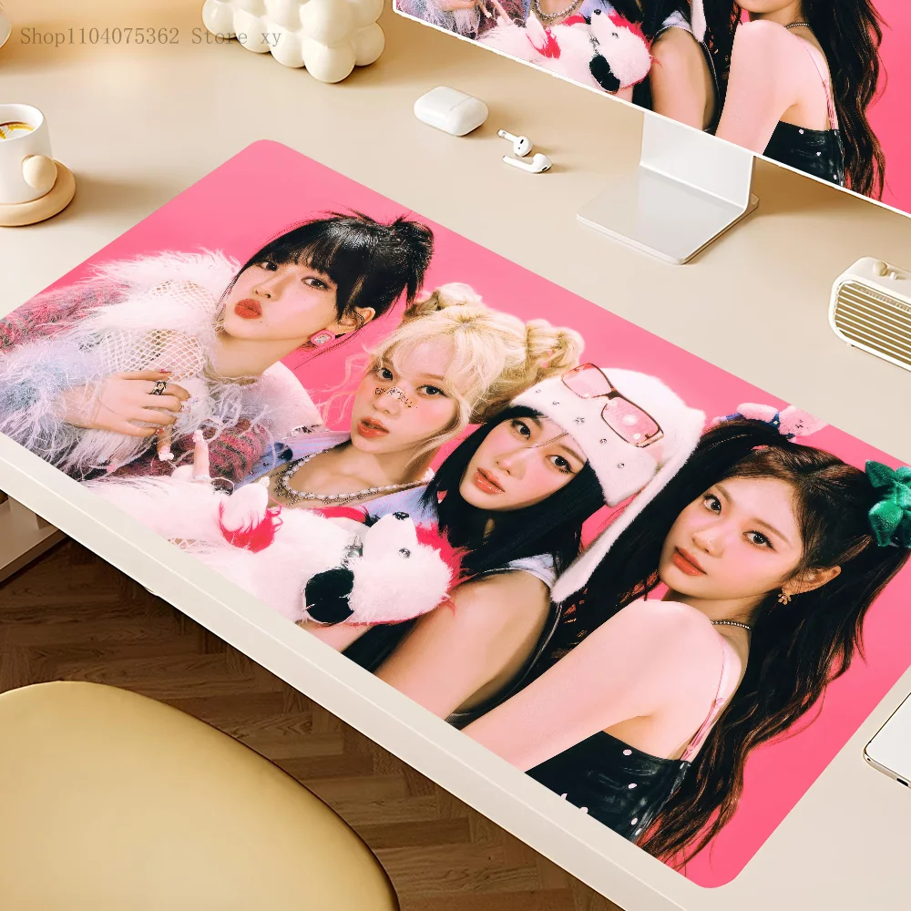 Kpop Korean Girl Group Aespa Mousepad Large Keyboard Desk Mat Gaming Mouse Pad LockEdge Non-slip Mat