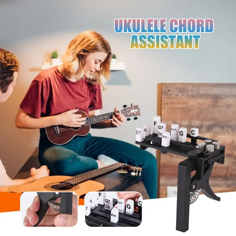 Guitar Chord Presser Reusable Ukulele Chord Trainer Guitar Aid Assisted Tool Compact Ukulele Chord Assistant Ukulele Accessories