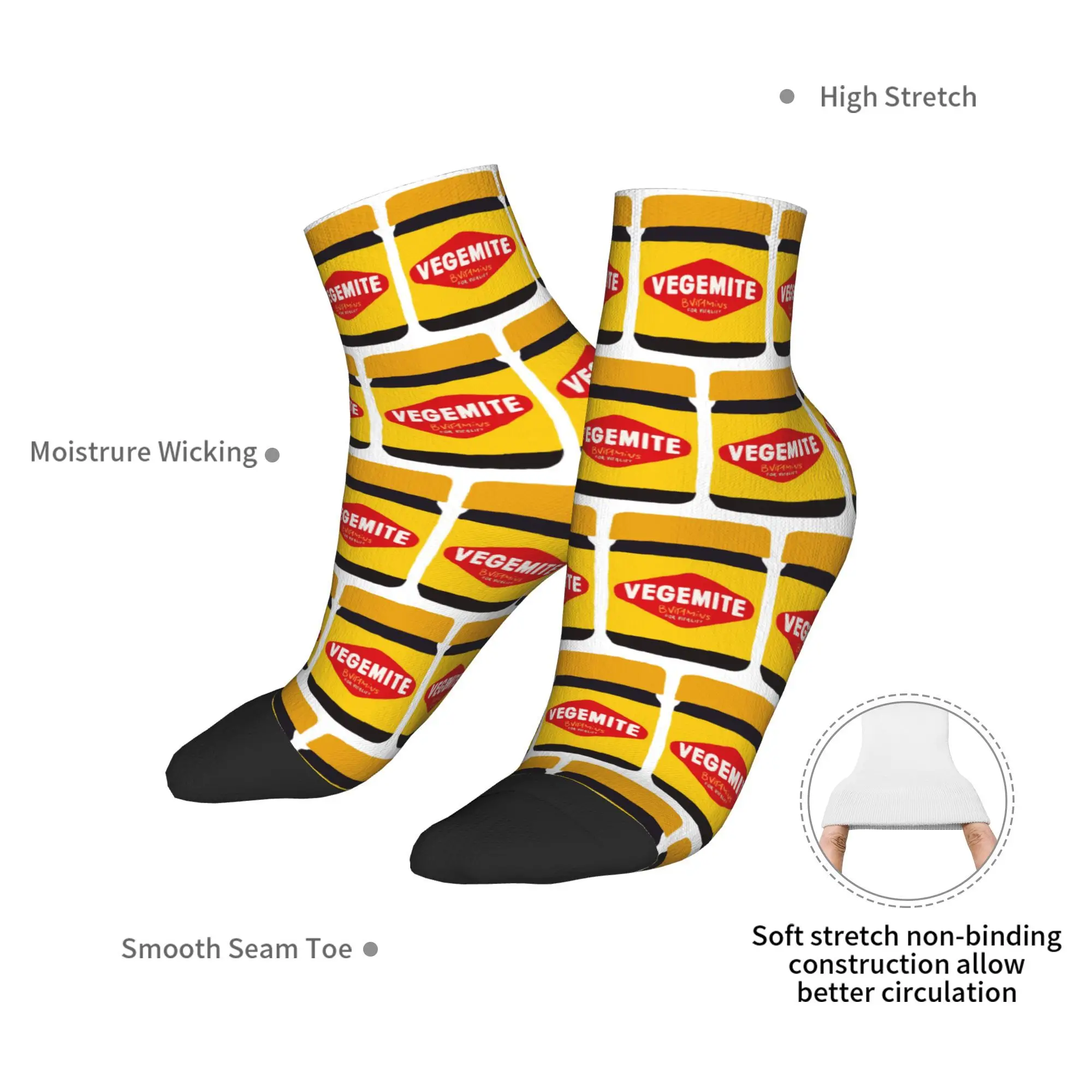 Calzini Vegemite per tutte le stagioni Calzini Harajuku di alta qualità Calze casual per uomo Donna Regali di Natale