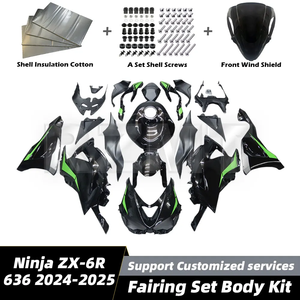 

Motorcycle Fairing Set For Kawasaki Ninja ZX-6R 636 2024-2025 Shell Bodywork Plastic Accessories Full Fairing Kits Set 2007c