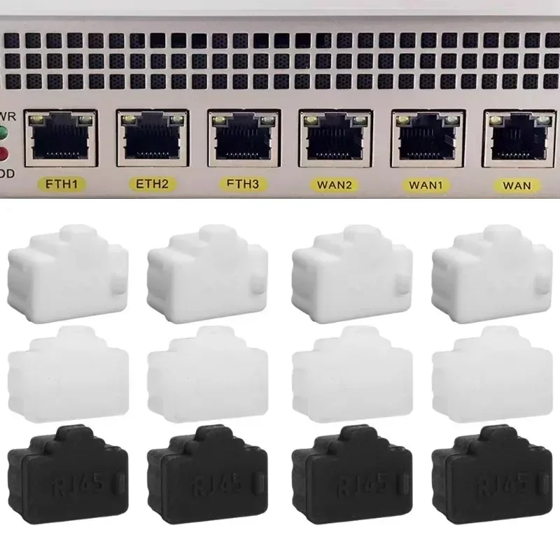 1-10pcs Ethernet Hub Port RJ45 Dustproof Cover Cap Protector Plug for Female Jack Dust Cap Protection Plug for RJ45 Female Jack