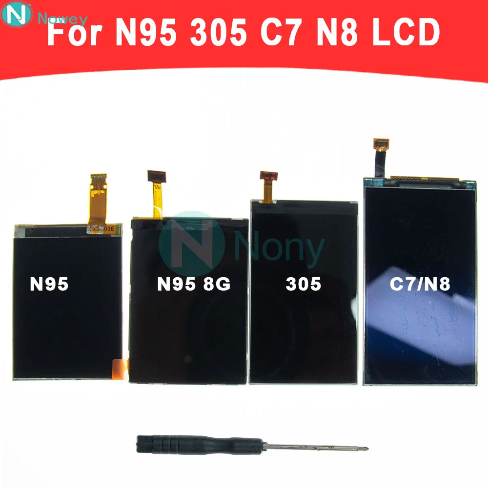 Nowey N95 8GB LCD Screen For Nokia Asha 305 3050 306 308 309 3010 310 RM-911 / N95 / C7 N8 C7-00 Phone LCD Display Repair Parts