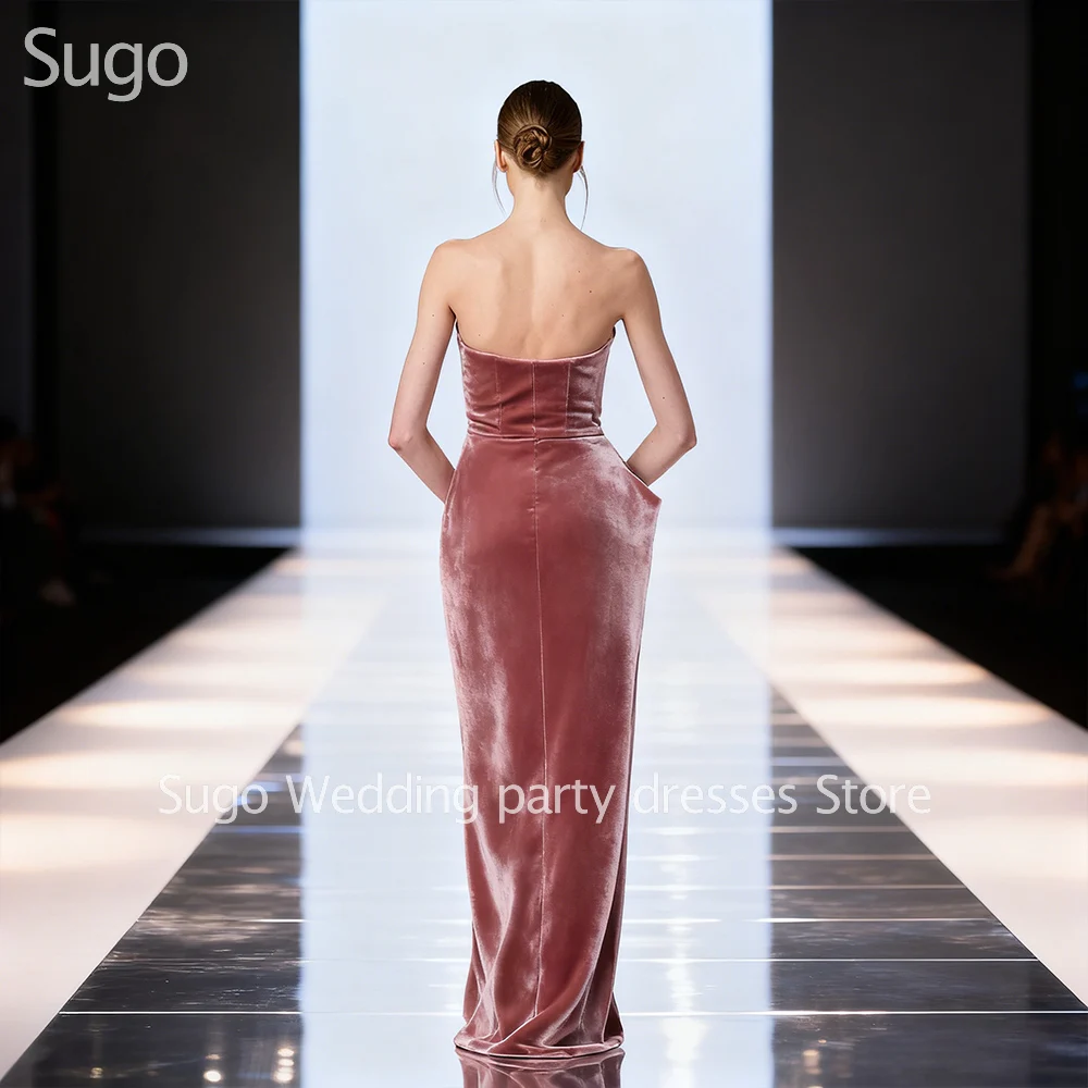 Maßgeschneiderte neue elegante Abendkleider mit langen Perlen für besondere Anlässe, Velours, bodenlang, für Damen, Abschlussball, Party, Gala