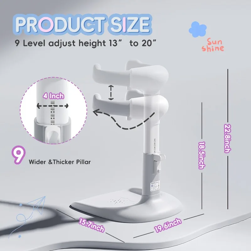Foldable Baby Standing Shower Stand - Kids Portable Rinsing Washing Station Non-Slip Bath Seat for Infant Toddler Bathtub Safety view 6