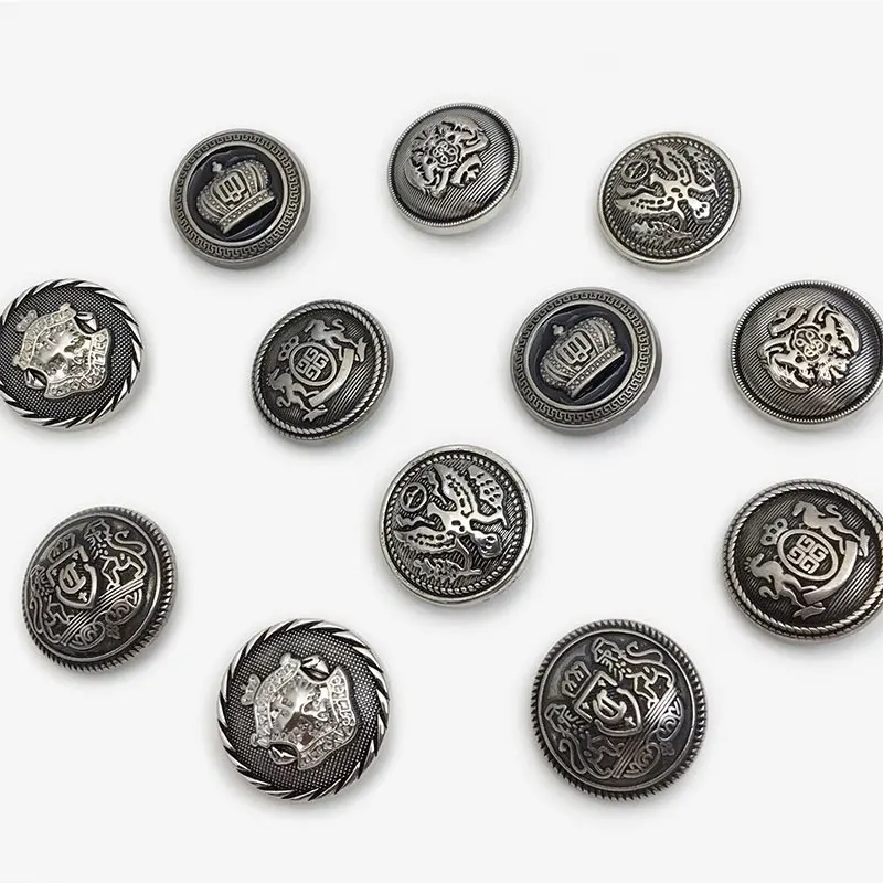 10pcs Vintage Metal Buttons for Clothing Coat Jacket Suit Buttons Sewing Material Sewing Accessories DIY Craft Supplies New