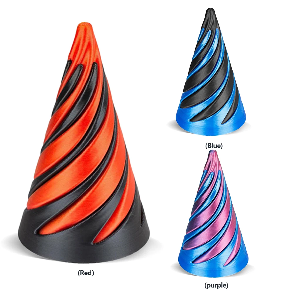 3D Printed Spiral Cone Toy Fidget Toy Stress Relief Impossible Pyramid Passthrough Sculpture Desk Toy Gifts for Kids and Adults