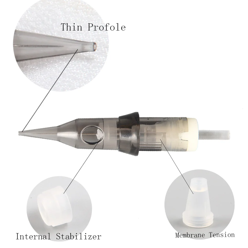 5PCS Disposable Sterilized Safety Tattoo Needles Round Liner 0.25MM 0.3MM Long Taper For Cartridge Tattoo Machines Grips