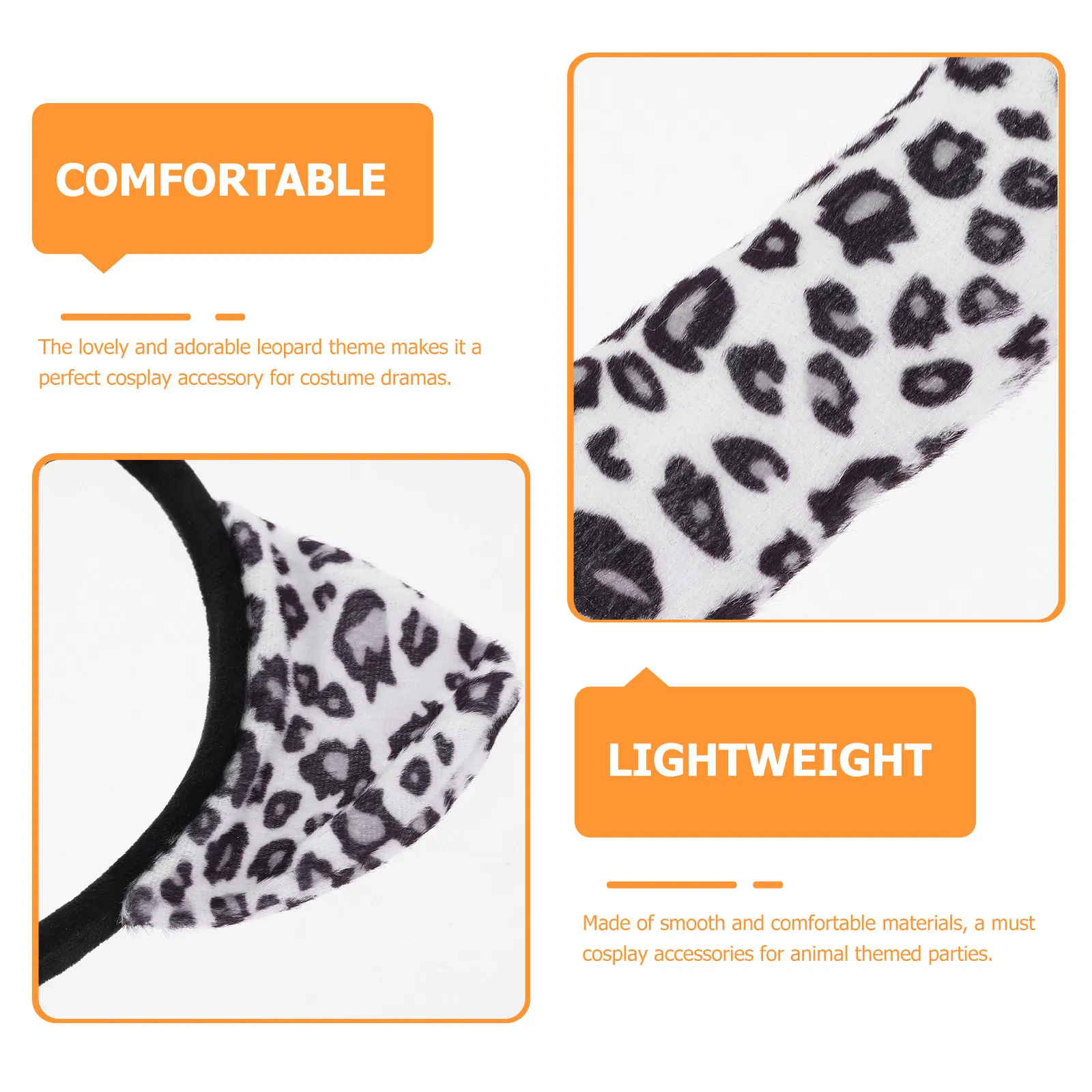 1 Set Leoparden-Kostüm-Set mit Ohren, Stirnband, Schwanz, Fliege, Foto-Requisiten, Party-Deko, Leoparden-Kostüm-Set, Cosplay-Stirnbänder