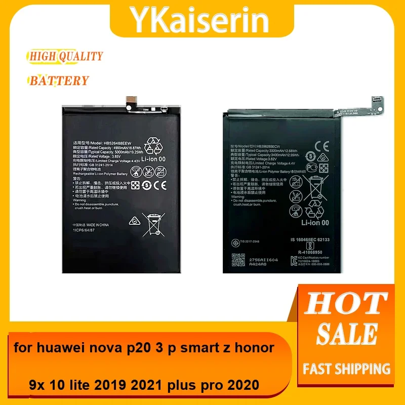 HB526488EEW HB396286ECW HB396285ECW For Huawei Nova P20 3 P Smart Z Honor 9X 10 Lite 2019 2021 Plus Pro 2020 Battery