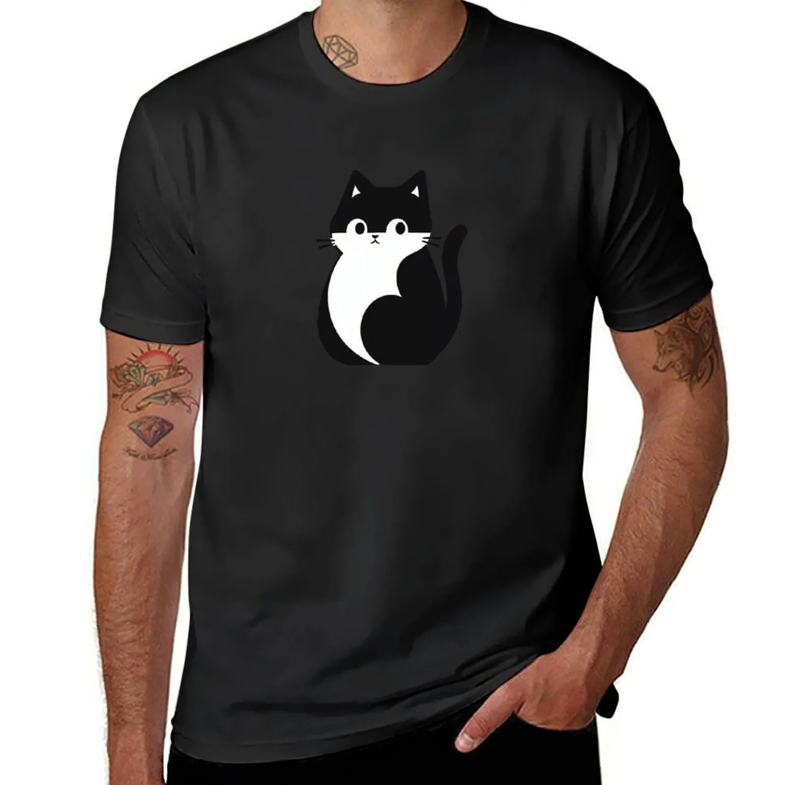 Copy of Black and White Cat T-Shirt oversized cute tops kawaii clothes hippie clothes t shirts men