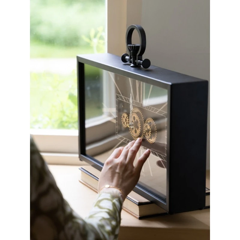 

Retro table clock, artistic clock, mechanical industrial style ornament