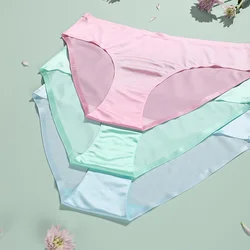 Summer Thin Ice Silk Traceless Women's Underwear Sexy Breathable Sports Fitness Panties Soft Invisible Seamless Briefs