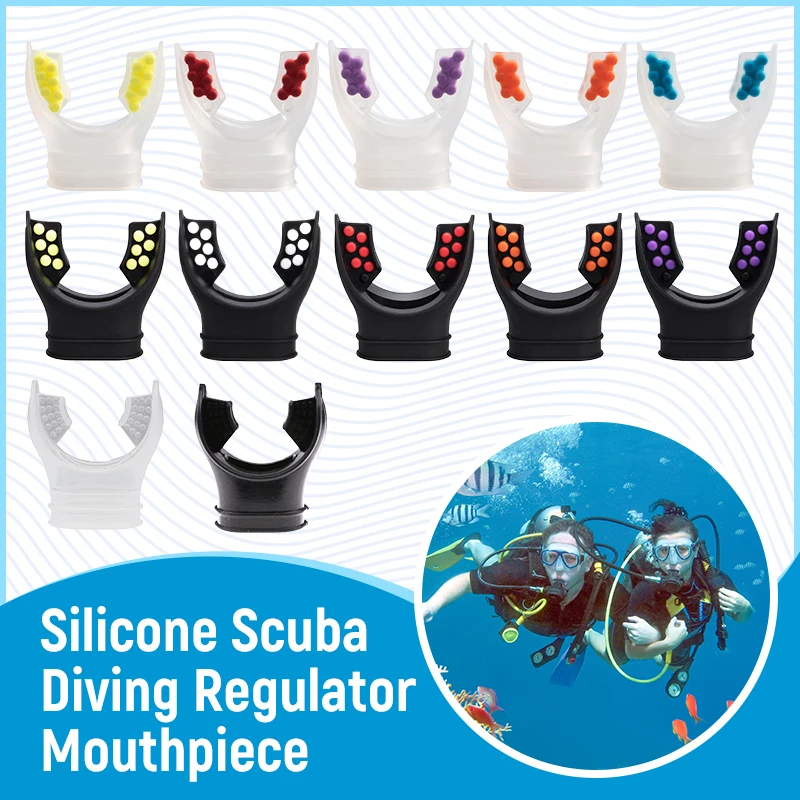 

Silicone Scuba Diving Regulator Mouthpiece Snorkel Dive Accessory Breathing Tube Professional Diving Bite Replacement Ties