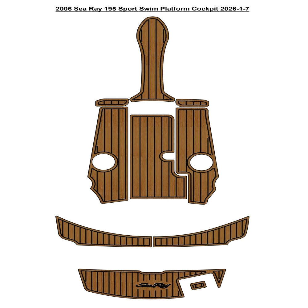 

Самоклеящийся напольный коврик из ЭВА-пены под тик для катера Sea Ray 195 Sport 2006 года, для платформы для купания и кокпита, в стиле SeaDek/Gatorstep, l9dnss24