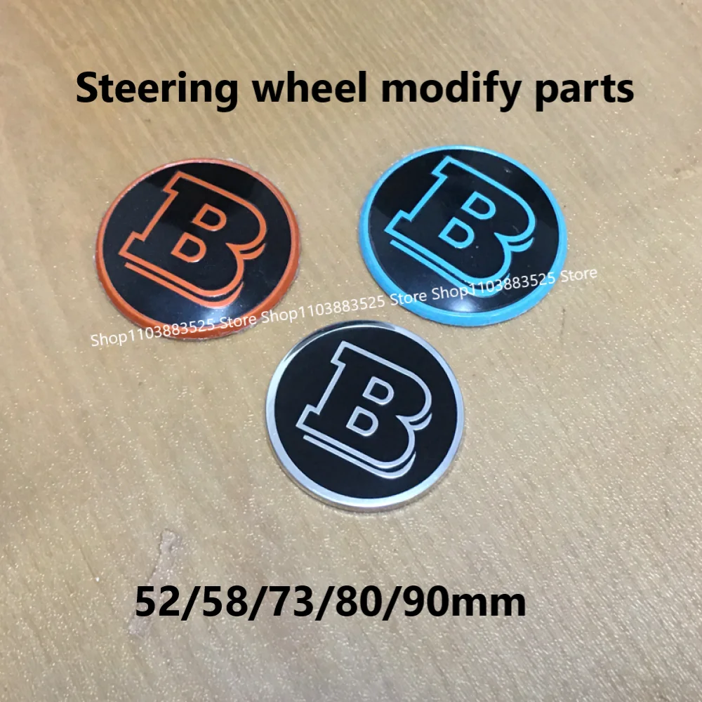 

52/58/73/80/90mm Steering wheel Center logo modify parts for BRABUS Smart S C E CLA GLA W464 G63 G65 G350 W213 W204 W205