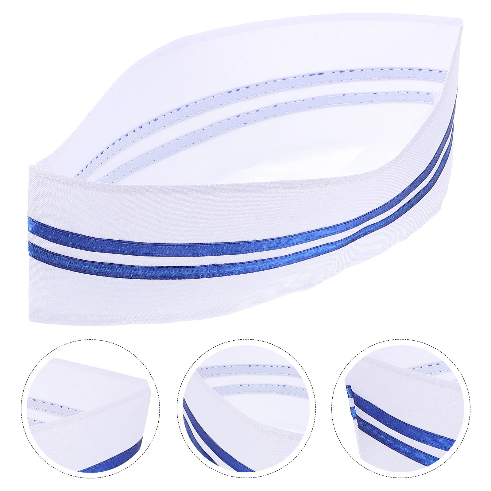 

Chef Hat Stylish Blue Trim Unisex Cooking Cap for Men Women Restaurant Bakery Kitchen Food Service Cooking Supplies
