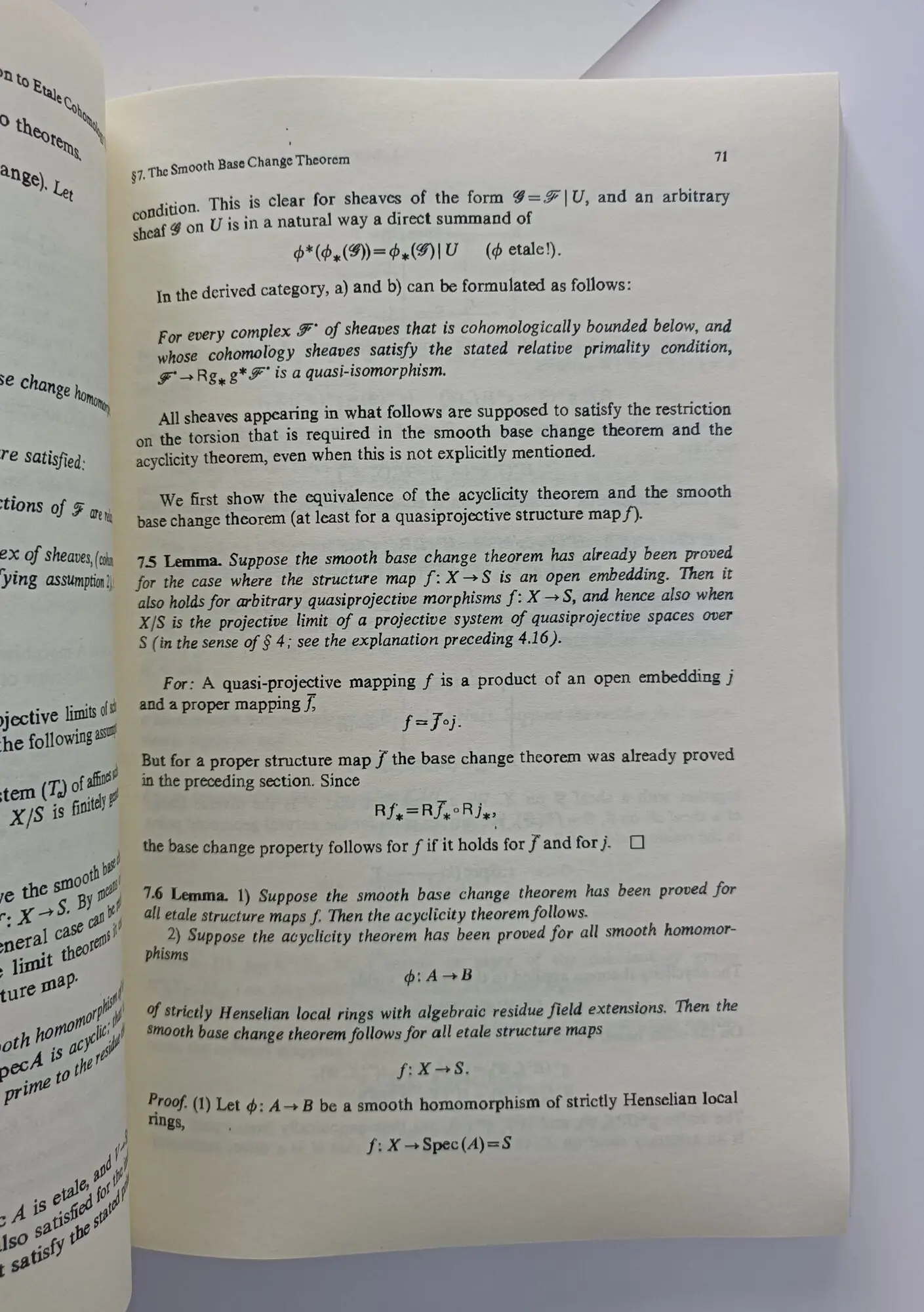 Etale و Weil Conjecture, Etale