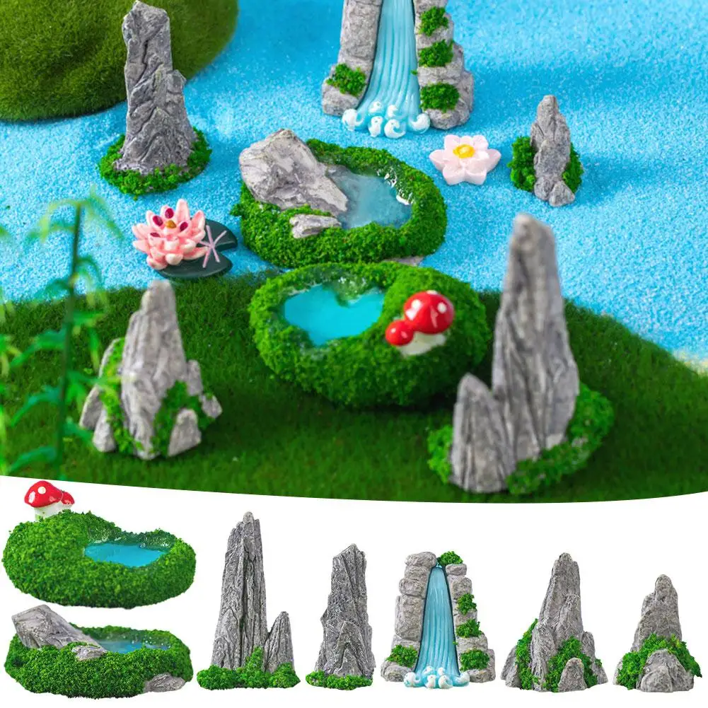 Mini Mountain Miniature Fake Stone Artificial Hill Toys Bonsai Ornaments Fairy Garden Accessories Home Decoration DIY Supplies