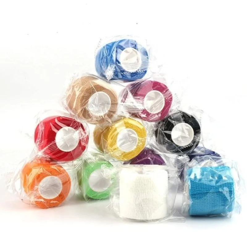 1 Stück 5 cm selbstklebende elastische Bandage - Sport-Elastikbandage, Haustierbandage, schützt Handgelenk, Knöchel, Finger und Zehen (mehrfarbig) – Detail 3