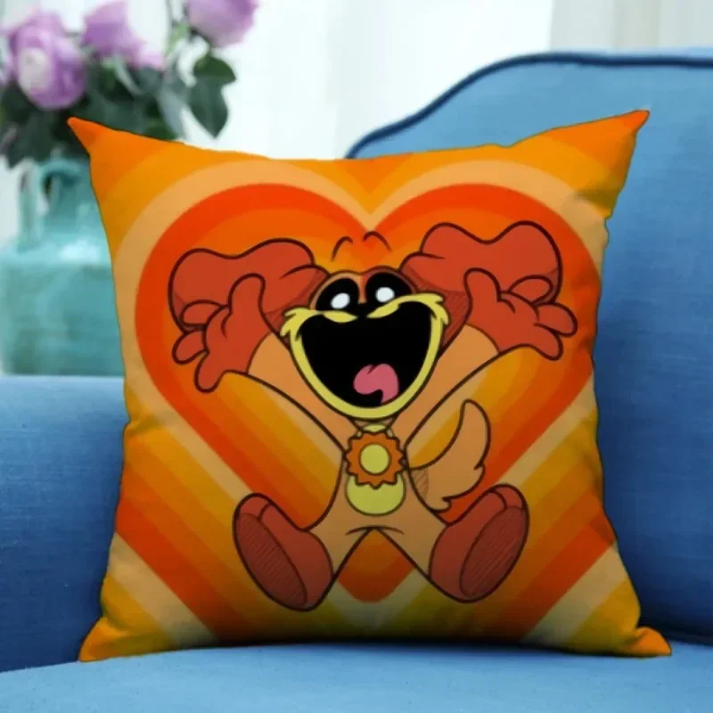 Smiling Critters Square Pillow Case Anime Cartoon Car Throw Cushion Cover Pillowcase 45x45cm ForLiving Room Sofa Home Decor Gift