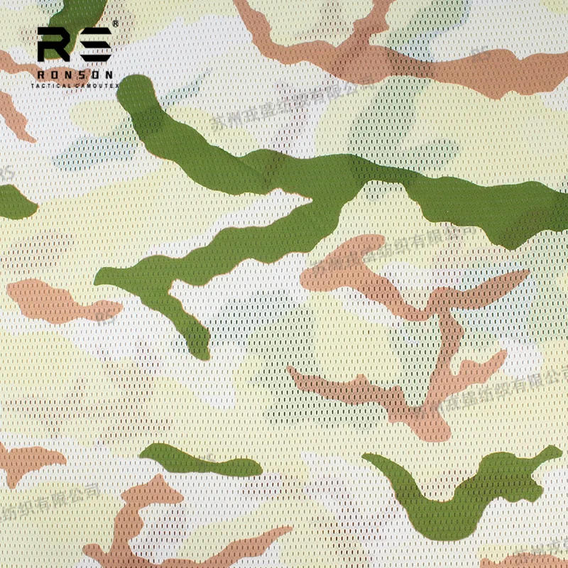 

French Chasseur Alpins Tundra Camouflage Mesh 120gsm Light Weight Polyester Printed Mesh Fabric Soft Tactical Face Mask Scarf