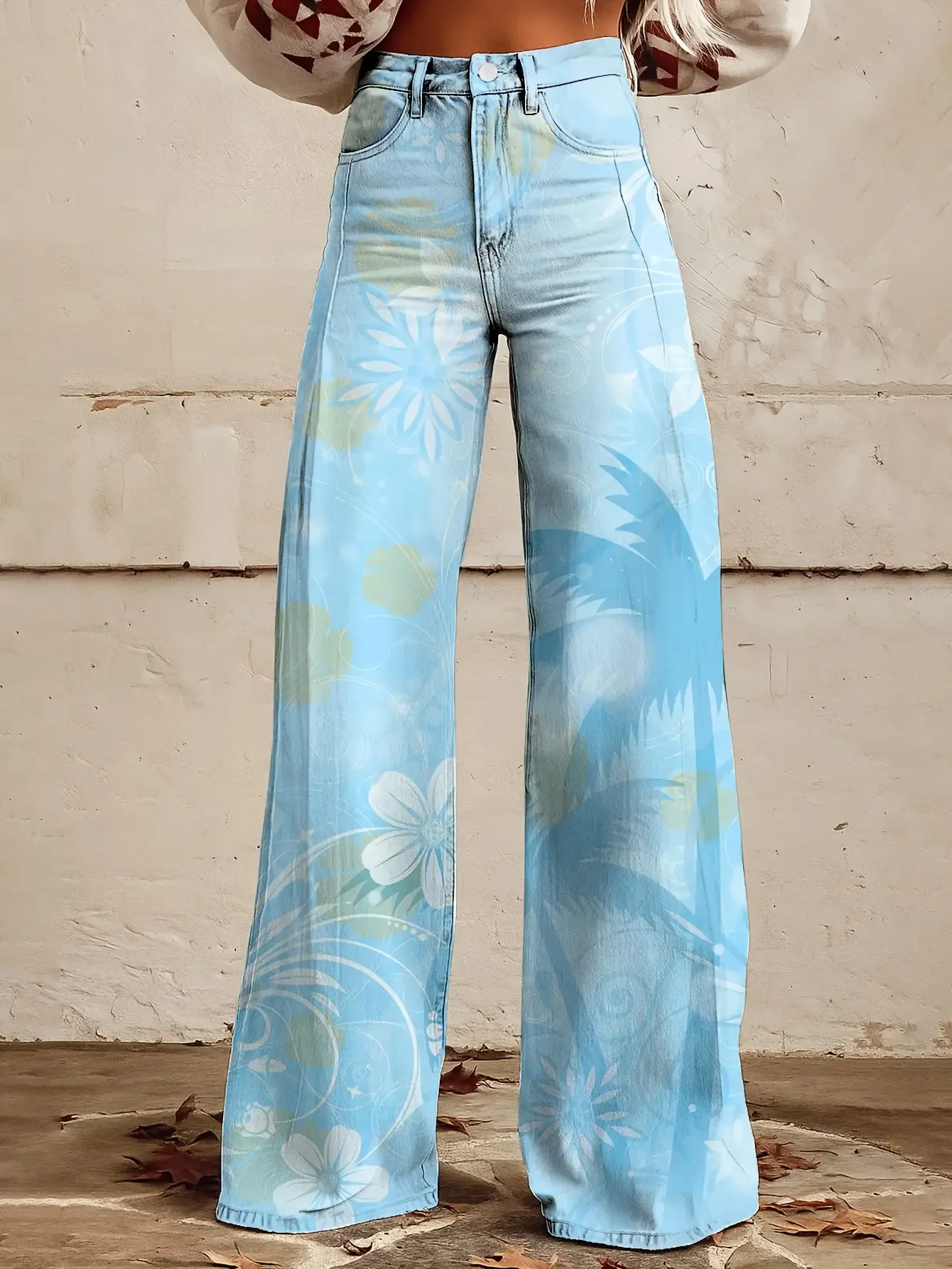 2026Women's slim fit wide leg flared pants, Bold and personalized styling, with multiple patterns