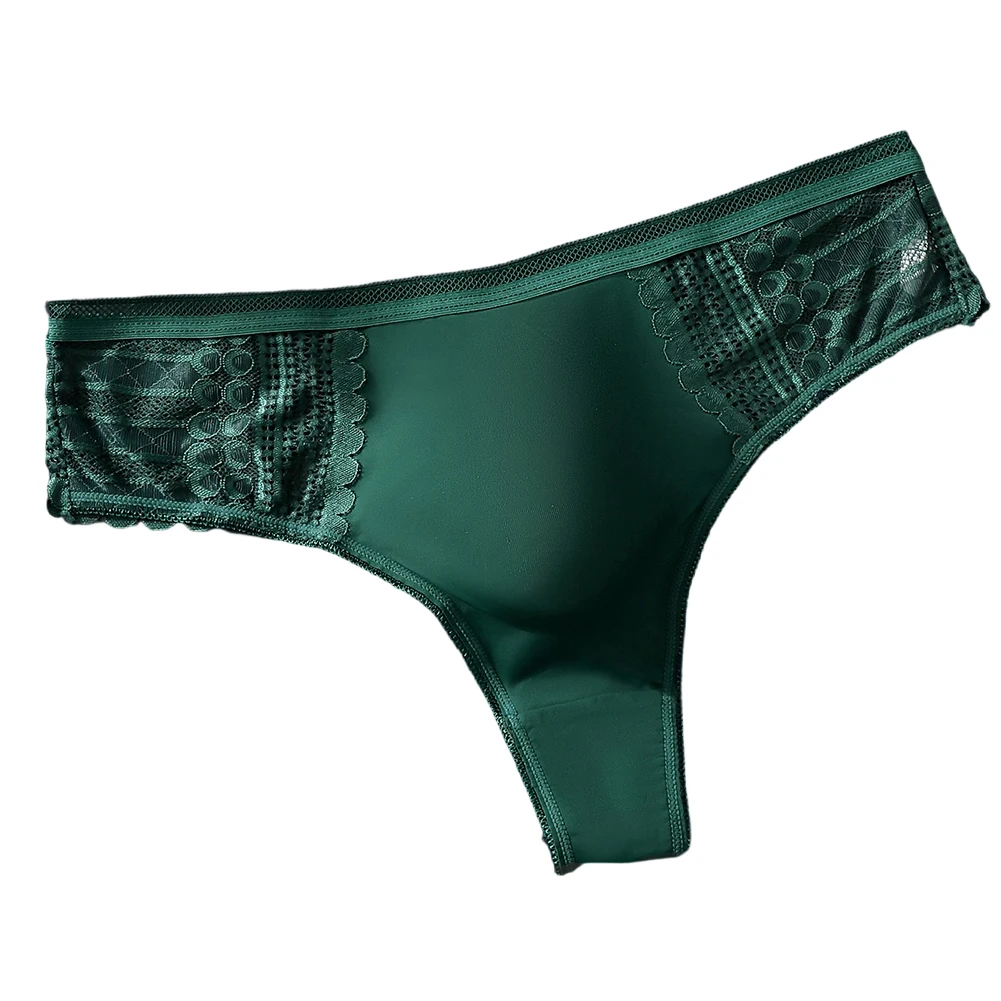 Men's Lace Seamless Ice Silk Extreme Men's Panties G-String Underwear Gay 3D Bulge Pouch Hot Hot Lingerie Solid Japanese Thongs