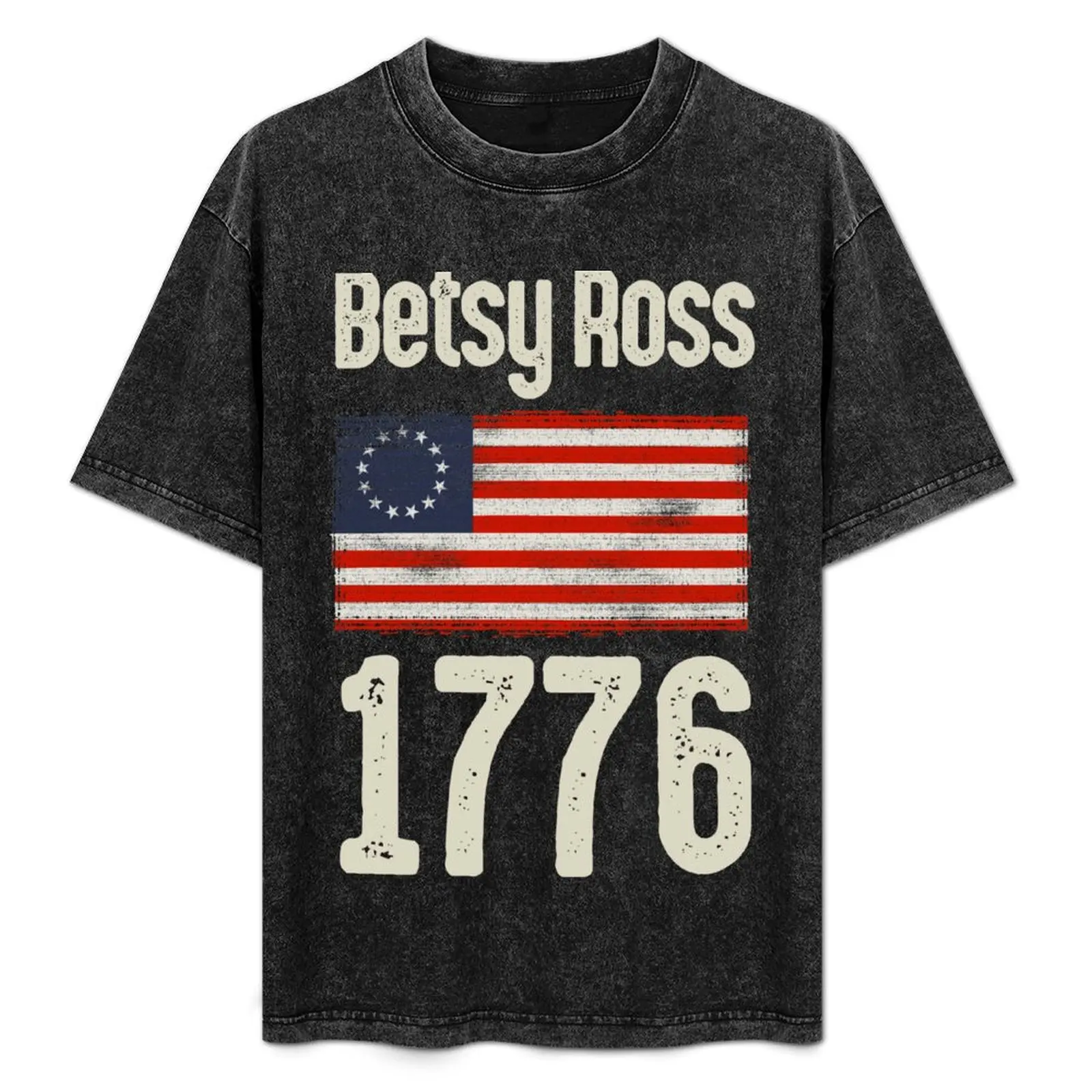 Betsy Ross American Flag 1776 Vintage T-Shirt kawaii clothes plus size clothes plain Men's cotton t-shirt