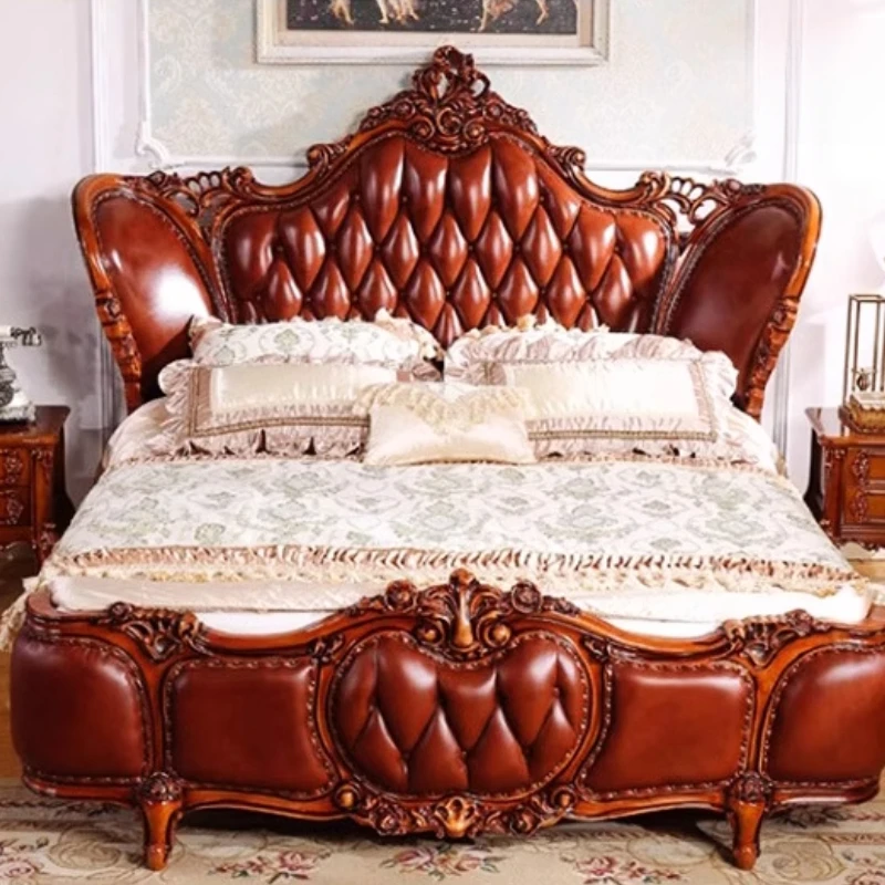 

European Adult Bed Aesthetics Wedding Luxury Romantic Comfortable Lounge Queen Bed Bedroom Frame Princess Muebles Home Furniture