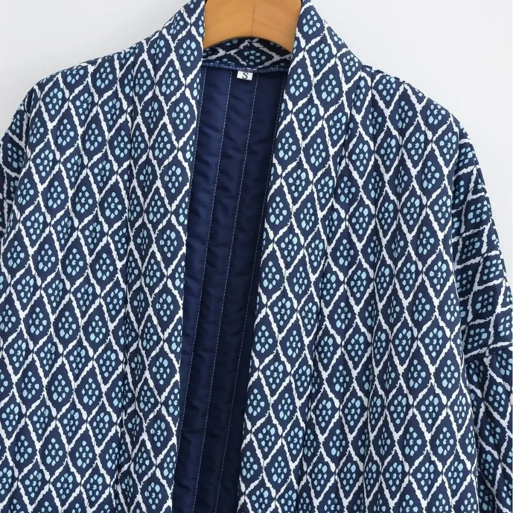 

Women's Autumn Winter Short Casual Loose Cotton-Padded Coat European American Fashion Printed Ethnic Style