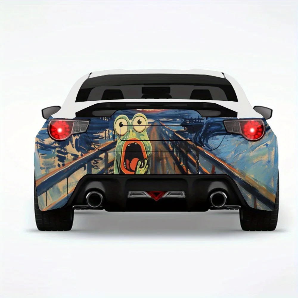 

Funny Scream Frog Car Sticker,Vinyl Decal for Car Rear, Waterproof Self-Adhesive Vinyl Stickers for Vehicle Tail and Bumper, Dec