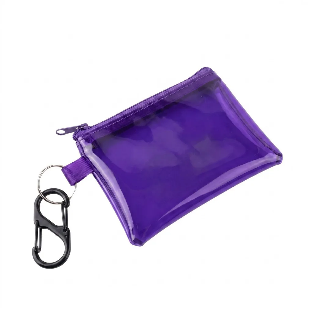 Card Holder Minimalist Transparent Coin Purse Key Ring Pouch Colorful Waterproof Pvc Pouch For Backpacks Bluetooth Earbuds