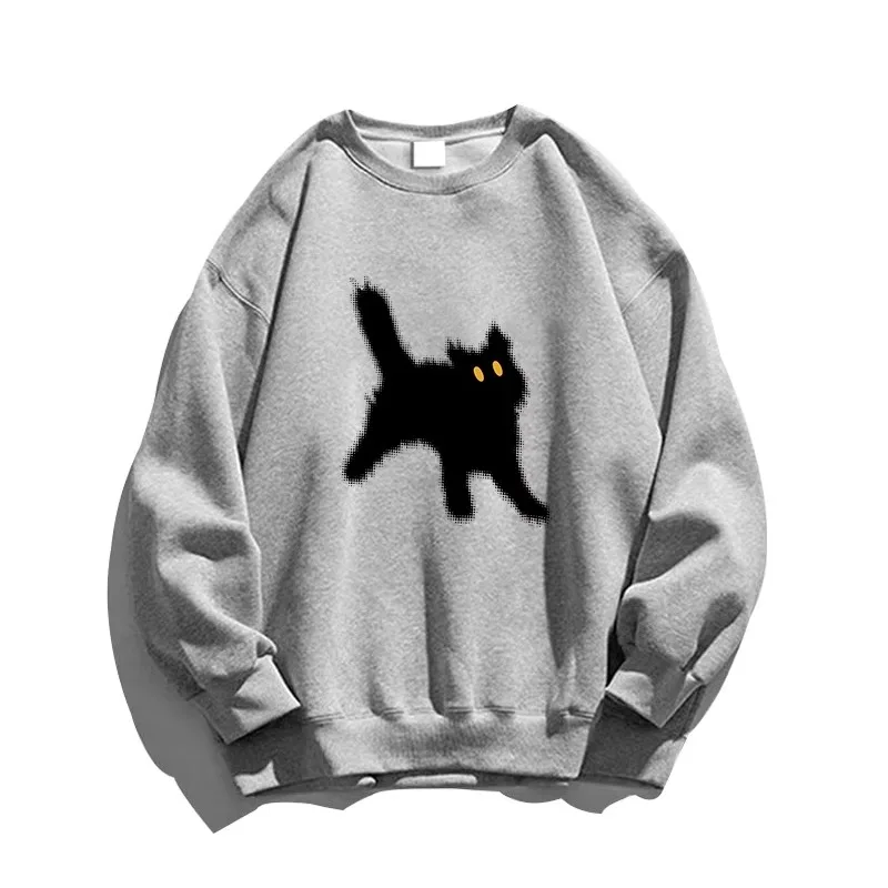 Koreanische Mode Frauen Übergroßen Lose Hoodie Herbst Winter Neue Cartoon Katze Gedruckt Langarm Vielseitig Top Trendy Grundlegende Stil