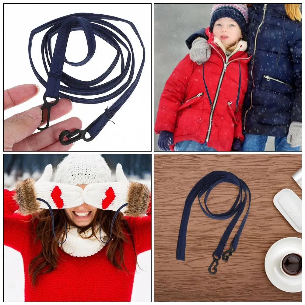 2pcs Kids Glove Lanyard Mitten Clips Neck Hanging Design Skiing Green Elastic Toddler Mittens Suspenders Lightweight Gloves