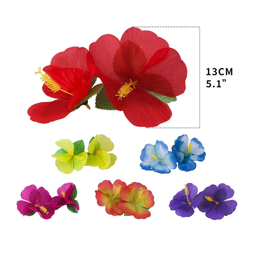 

59Pcs Hawaiian Table Skirt Party Set Including Simulation Monstera Artificial Flowers Luau Decoration Plastic Table Skirts