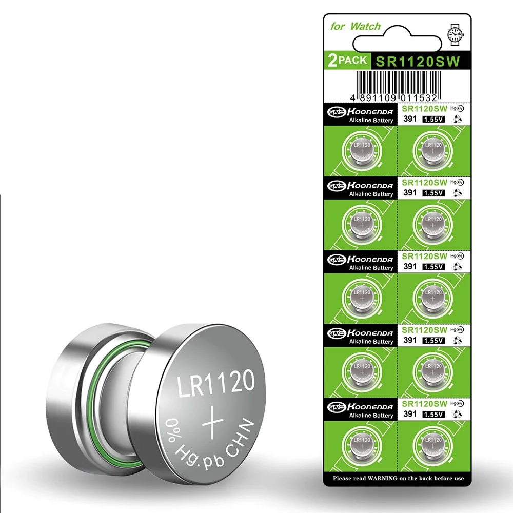 5-10 قطعة 1.55 فولت AG8 50 مللي أمبير بطاريات زر LR1120 391 SR1120 R1120W CX191 G8A 191 391A SR1120SW خلية عملة ساعة اللعب الخليط عن بعد #2