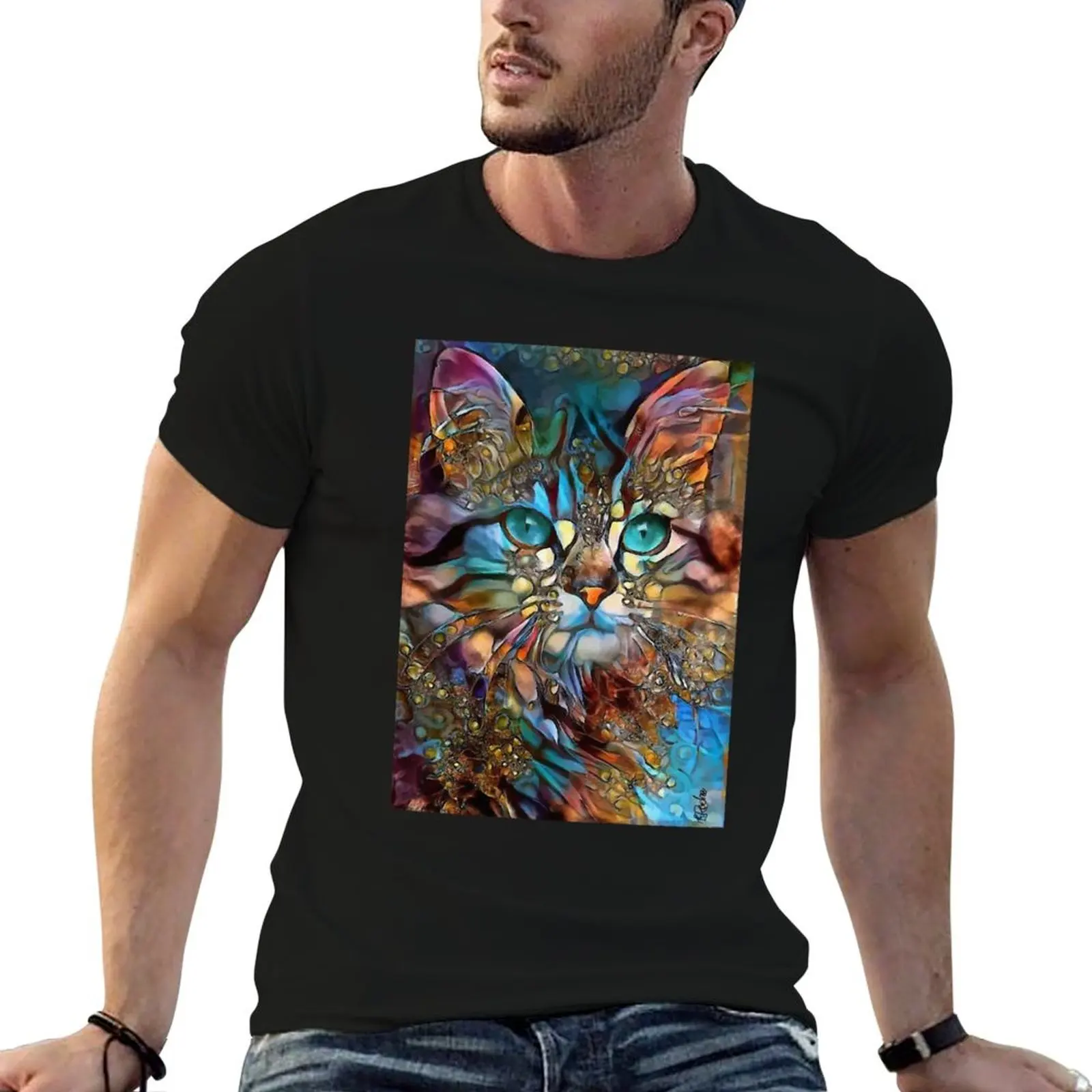 Andyna, chat, chat, lea roche paintings T-Shirt anime tshirt cotton t shirt pack t shirts designer T-shirt