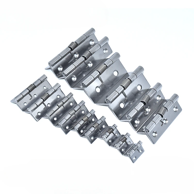 4pcs 304 Stainless Steel 1 Inch 2 Inch 3 Inch Cabinet Door Spring Hinge Hinged Door Closer Household Hardware Accessories