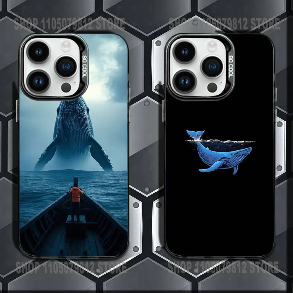 

Ocean Shark Whale Phone Case For iPhone 16,15,14,13,12,11,Mini,Pro,E,MAX Black Candy Matte Shockproof Cover