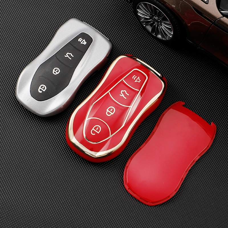 TPU Car Key Case Holder Shell Auto Remote Shell Holder Protection For Geely Tugella 2020 Boyue Atlas Pro Gili Tugella