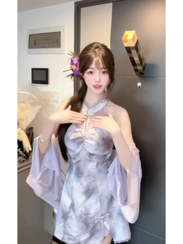 

Sweet Pure Desire Slimming New Chinese Sle National Trend Small Design Lace Svel Dr Slimming Open Cardigan Two Pie...