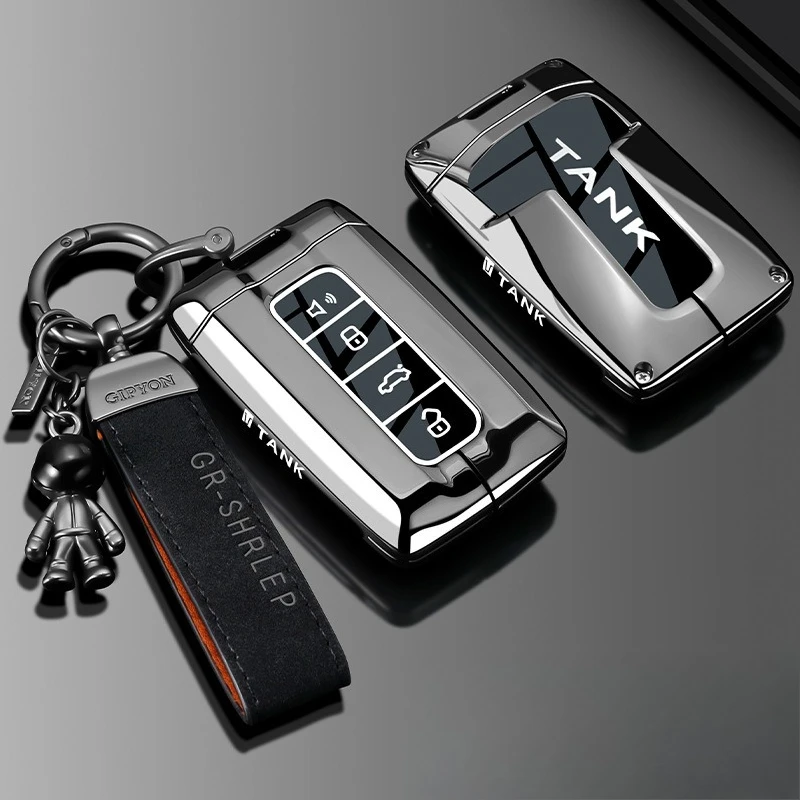 

Premium Zinc Alloy Key Cover Case for Tank 300/500/400 Hi4-T/Z/700 (2025) - Protective Key Fob Shell Keychain