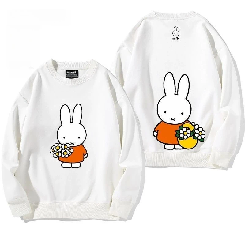 Cartoon Kawaii New Crew Neck Sweatshirt Long Sleeves T-shirt Spring and Autumn Soft Comfortable Fashion Versatile Couple Miffy
