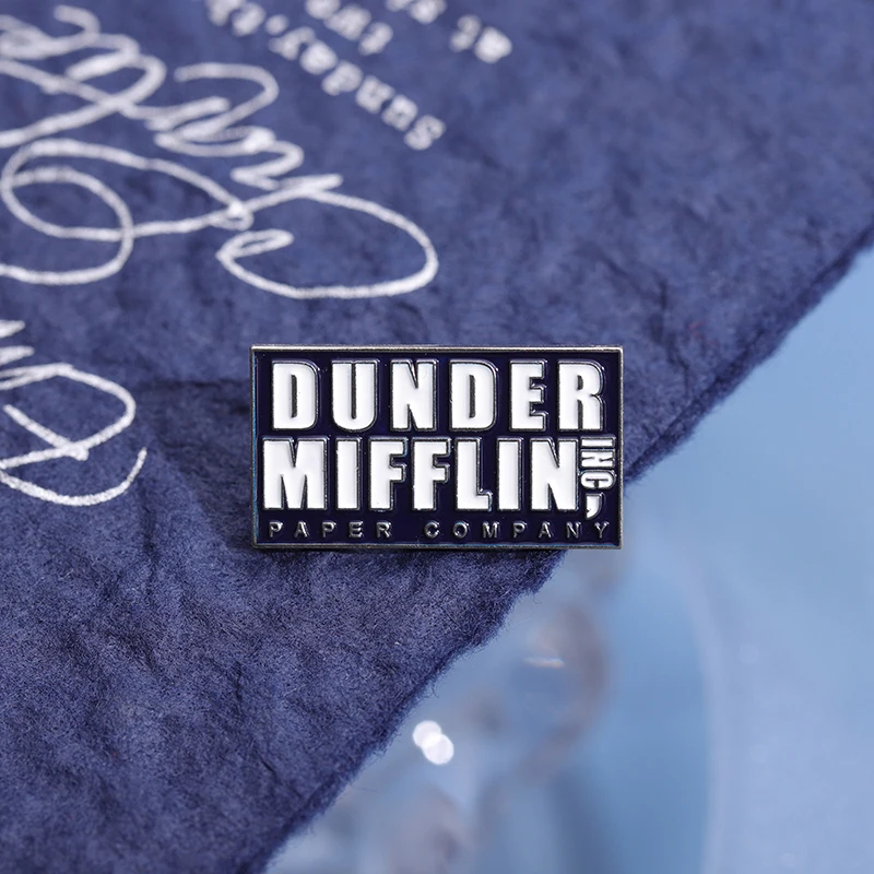Dunder Mifflin Ing Paper Company Enamel Pin Office Hard Brooches Metal Backpack Lapel Badges Jewelry Gift For Friends
