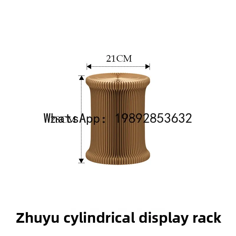 YFY Cylindrical Product Display Stand Window Display Rack Shelf Display Round Decorative Table Foldable Portable Storage Rack