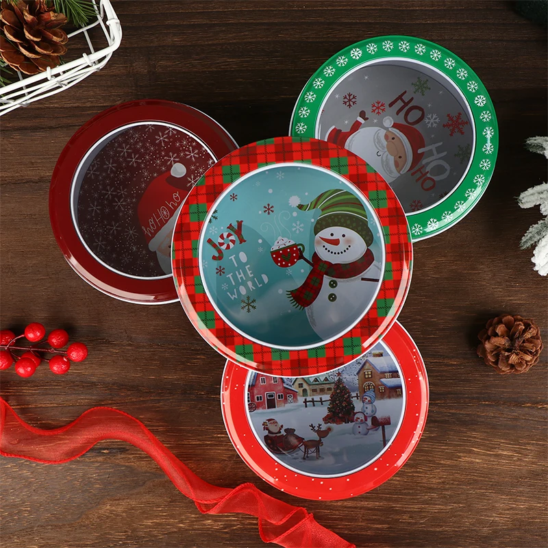 عيد الميلاد صفيح كاندي صندوق سانتا كلوز القصدير قابلة لإعادة الاستخدام الشوكولاته حقيبة للتخزين لتخزين الهدايا المنزل صندوق تعبئة البسكويت #1