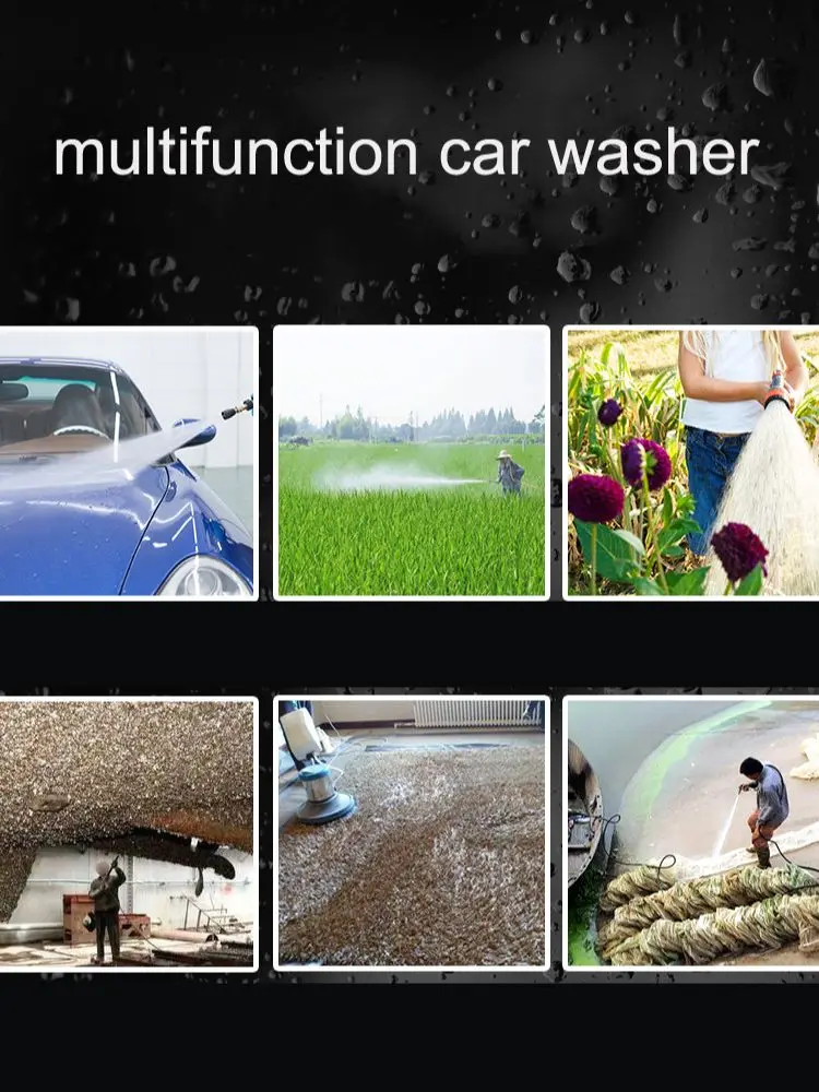 2024 Double Motor Pressure 12V D.C Small Washer High Pressure Metal Gun Car Wash Equipment Mini Car Washer