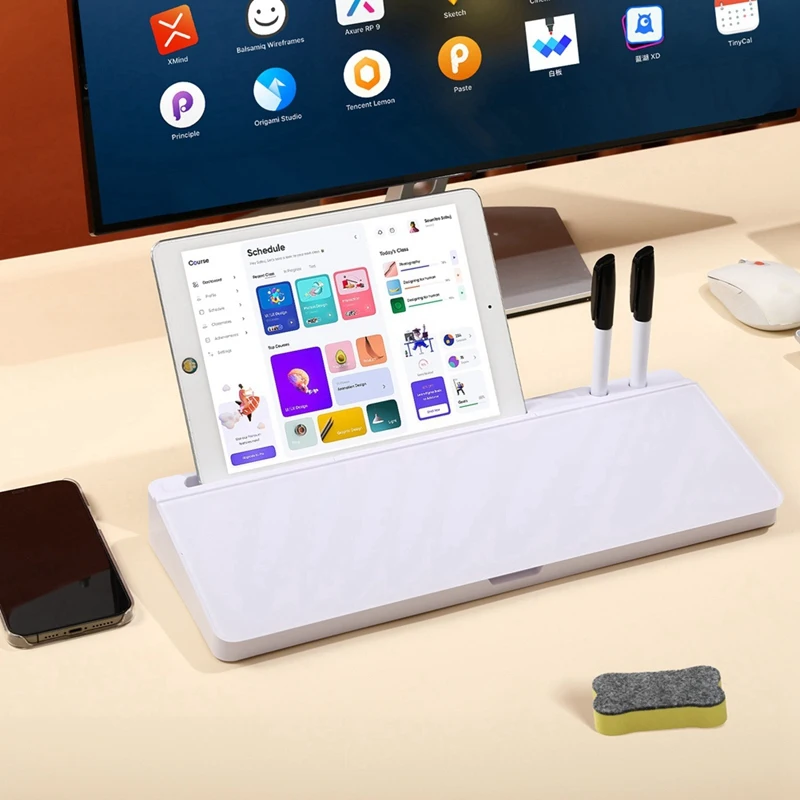 Доска еженедельная белая, календарь, настольный органайзер с подставкой для клавиатуры компьютера и ящиком, для офиса, дома